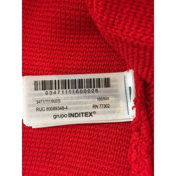 Zara Womens Knit Cardigan Sweater Jacket S Red Long Sleeve 3471/111 NWT - Picture 8 of 9